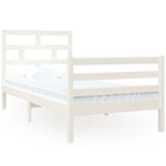 vidaXL Cadre de lit Blanc 90x190 cm Simple Bois massif