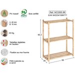 Etagère en kit profondeur 30 cm natura 3 tablettes