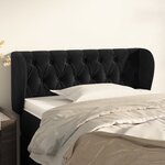 vidaXL Tête de lit avec oreilles Noir 93x23x78/88 cm Velours