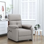 vidaXL Fauteuil électrique de massage Taupe Tissu