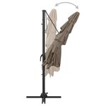 vidaXL Parasol de jardin à 4 niveaux avec mât en aluminium taupe