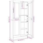 vidaXL Armoire à vitrine Chêne fumé 82 5x30 5x185 5 cm Bois ingénierie