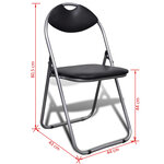 vidaXL Chaises à manger pliables lot de 6 noir similicuir et acier