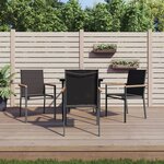 vidaXL Ensemble à manger de jardin 5 Pièces noir textilène et acier