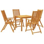 vidaXL Ensemble à manger de jardin 5 Pièces Bois d'acacia solide