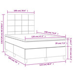 vidaXL Sommier à lattes de lit matelas et LED bleu 120x190 cm tissu