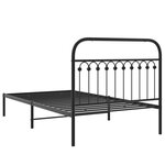 vidaXL Cadre de lit métal avec tête de lit noir 107x203 cm
