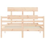 vidaXL Cadre de lit avec tête de lit 140x200 cm bois massif