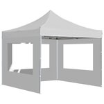 vidaXL Tente de réception pliable avec parois Aluminium 2x2 m Blanc