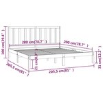 vidaXL Cadre de lit Blanc Bois de pin massif 200x200 cm