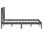 vidaXL Cadre de lit Gris 150x200 cm Bois de pin massif Très grand