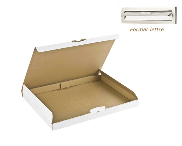Lot de 10 Boîtes postale carton plate 255x190x30. Coloris Blanc