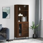vidaXL Buffet haut Chêne marron 69 5x34x180 cm Bois d'ingénierie