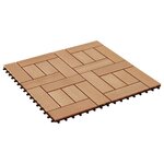 vidaXL Carreaux de terrasse 22 Pièces 30 x 30 cm 2 m² WPC Teck