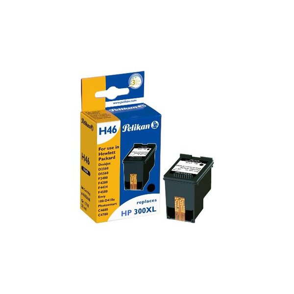 H46 cartouche jet d'encre compatible avec oem cc641ee 300/300xl noir pelikan printing