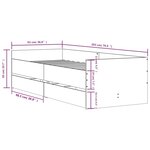 vidaXL Cadre de lit avec tiroirs chêne fumé 90x200 cm