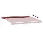 vidaXL Auvent manuel rétractable avec LED bordeaux 500x300 cm