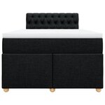 vidaXL Sommier à lattes de lit avec matelas Noir 120x200 cm Tissu