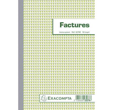 Manifold Factures Avec Mention Tva 21x14 8cm 50 Feuillets Dupli Autocopiants - X 10 - Exacompta