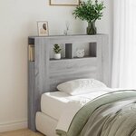 vidaXL Tête de lit à LED sonoma gris 100x18 5x103 5 cm bois ingénierie
