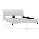 vidaXL Cadre de lit Blanc Similicuir 140 x 200 cm