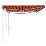 vidaXL Auvent manuel rétractable avec poteaux 6x3 5 m Orange et marron