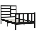 vidaXL Cadre de lit Noir Bois de pin massif 100x200 cm