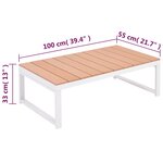 vidaXL Salon de jardin 4 Pièces avec coussins Aluminium et WPC