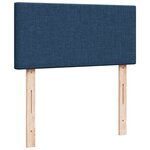 vidaXL Sommier à lattes de lit avec matelas Bleu 100x200 cm Tissu