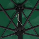 vidaXL Parasol de jardin avec lumières LED et mât en aluminium vert