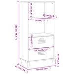 vidaXL Bibliothèque VIKEN noir 60x35x123 cm bois d'ingénierie