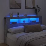 vidaXL Tête de lit à LED gris béton 180x18 5x103 5cm bois d'ingénierie