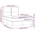 vidaXL Sommier à lattes de lit avec matelas Taupe 140x190 cm Tissu