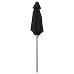 vidaXL Parasol Noir 200x224 cm Aluminium