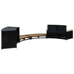 vidaXL Cadre de spa noir résine tressée et bois d'acacia