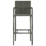 vidaXL Ensemble de bar d'extérieur 7 Pièces accoudoir Résine tressée Gris