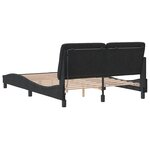 vidaXL Cadre de lit avec lumières LED noir 140x190 cm velours