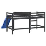 vidaXL Lit mezzanine enfants toboggan 90x200 cm bois pin massif