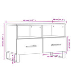 vidaXL Meuble TV Chêne marron 80x36x50 cm Bois d'ingénierie