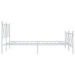 vidaXL Cadre de lit métal sans matelas et pied de lit blanc 137x190 cm