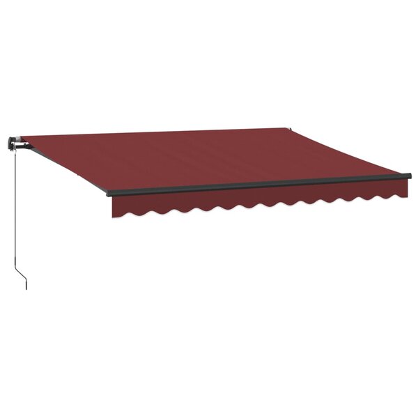 vidaXL Auvent manuel rétractable avec LED bordeaux 350x250 cm