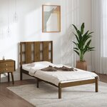 vidaXL Cadre de lit Marron miel Bois de pin massif 100x200 cm