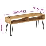 vidaXL Meuble TV Bois de manguier massif 110 x 35 x 45 cm