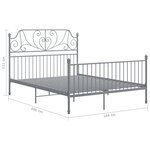 vidaXL Cadre de lit sans matelas gris métal 160x200 cm
