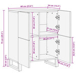 vidaXL Buffet 60x34x75 cm bois de manguier massif