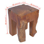 vidaXL Tabouret Bois de teck massif
