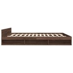 vidaXL Cadre de lit avec tiroirs chêne marron 200x200 cm