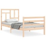 vidaXL Cadre de lit avec tête de lit 90x200 cm bois massif