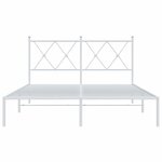 vidaXL Cadre de lit métal avec tête de lit blanc 135x190 cm