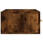vidaXL Table de chevet murale chêne fumé 35x35x20 cm
